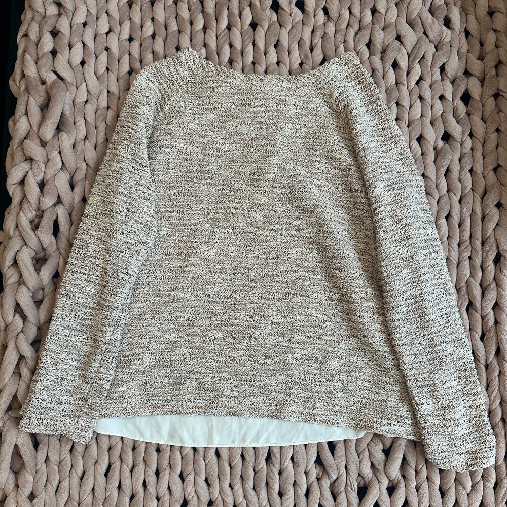 Loft Boucle Split Back Mixed Media Top - image 2